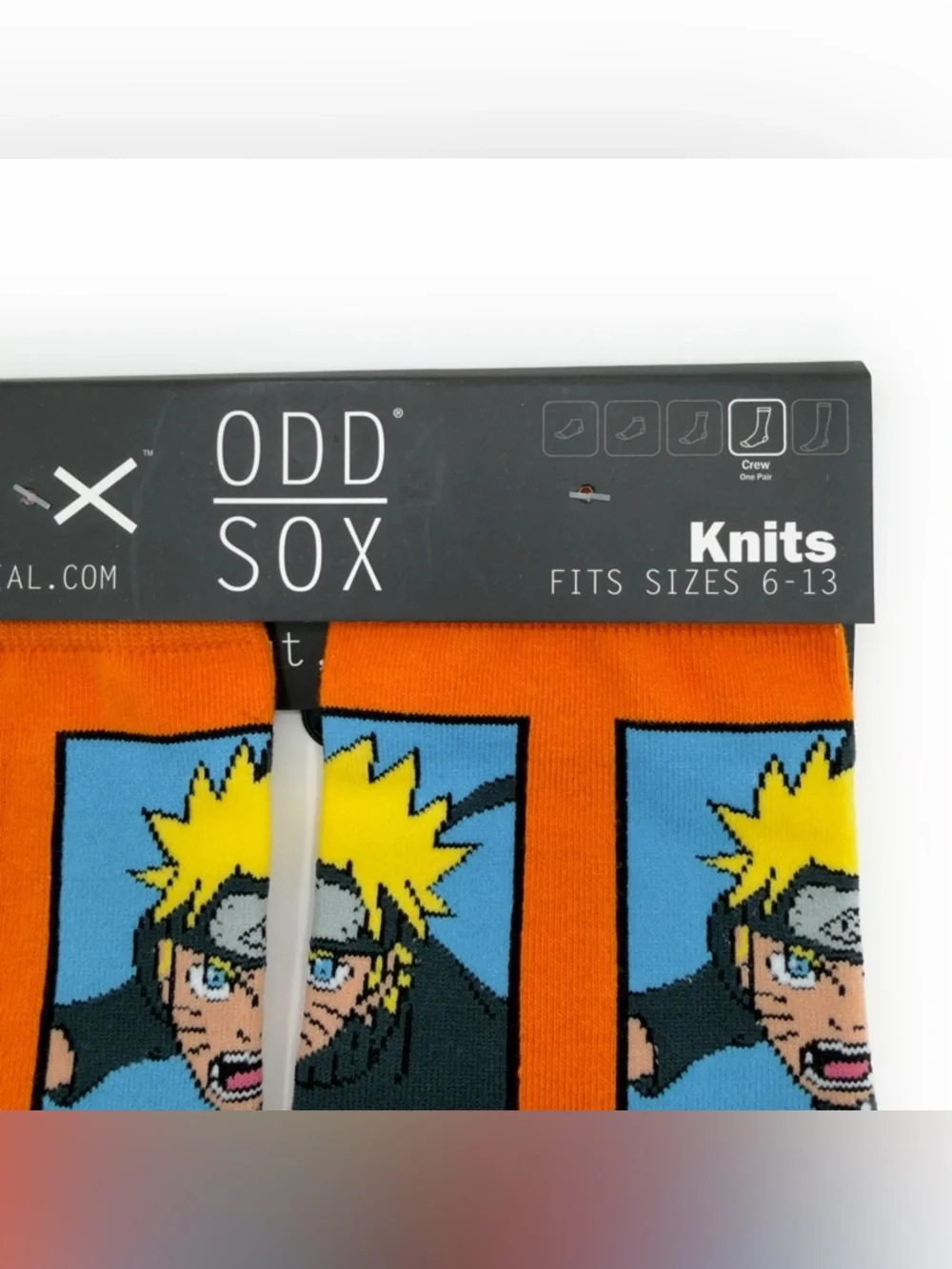 Odd Sox Naruto Shippuden Crew Socks Mens Womens Anime Cartoon Orange Fun Gift